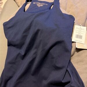 Beyond Yoga Deep Blue Athletic Tank and pants